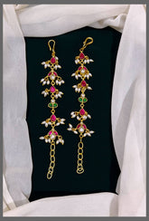 Ruby and Emerald Dew Drop matilu in Kundan - MT0055